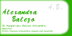 alexandra balczo business card